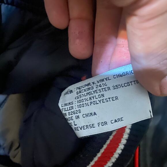 Southpole Varsity Style Faux Leather Bomber Jacket Size Large - Picture 5 of 6